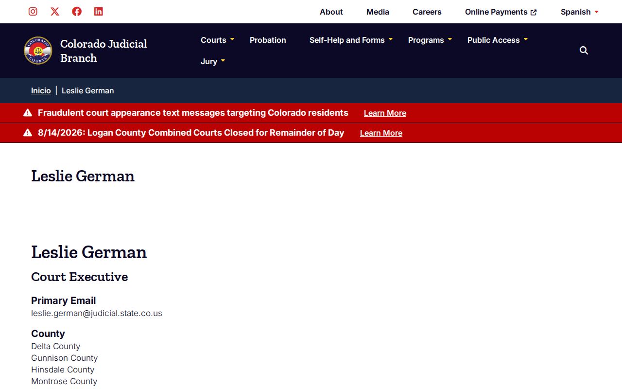 Hinsdale County court docket public access administration