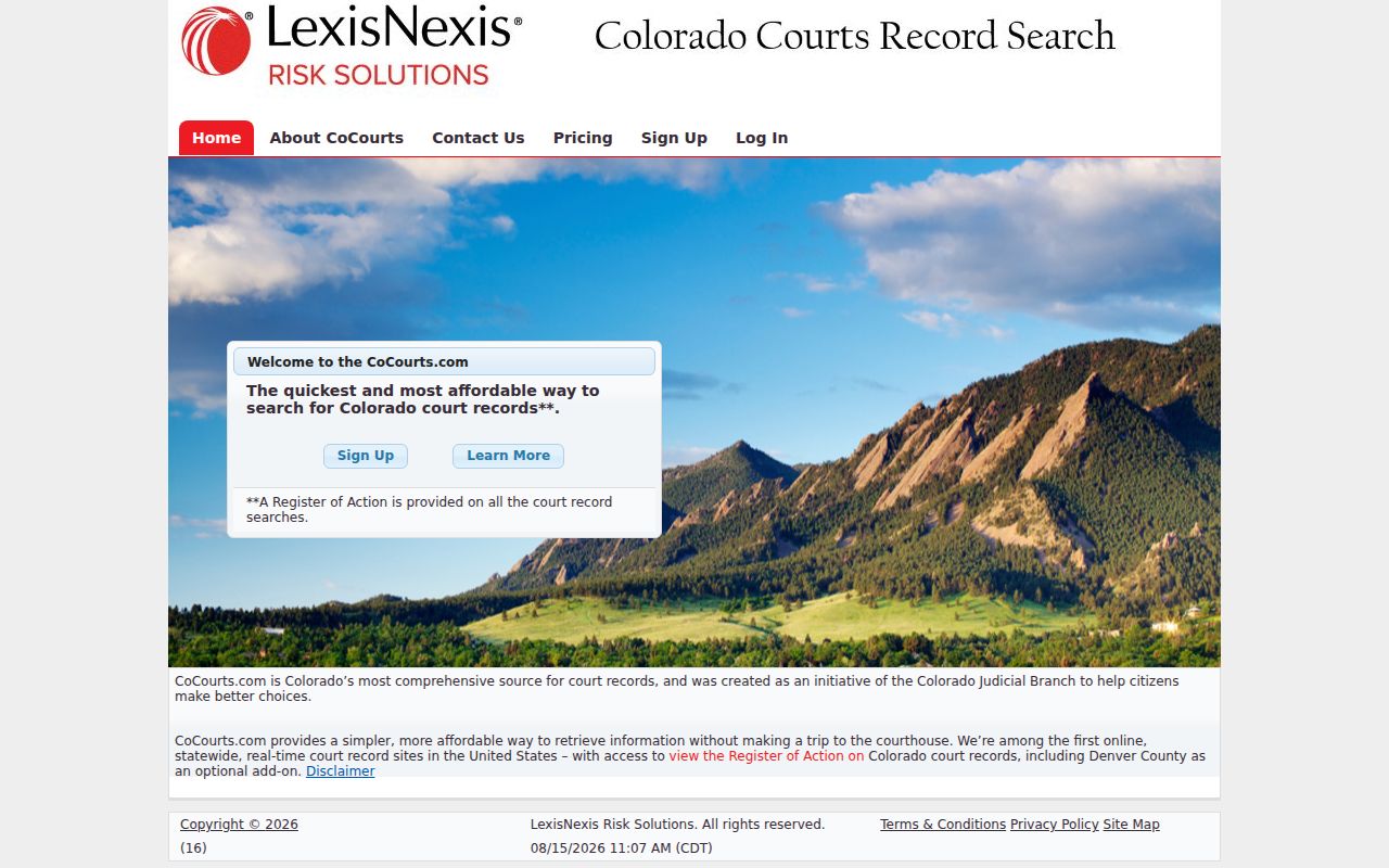 Hinsdale County docket search CoCourts entry