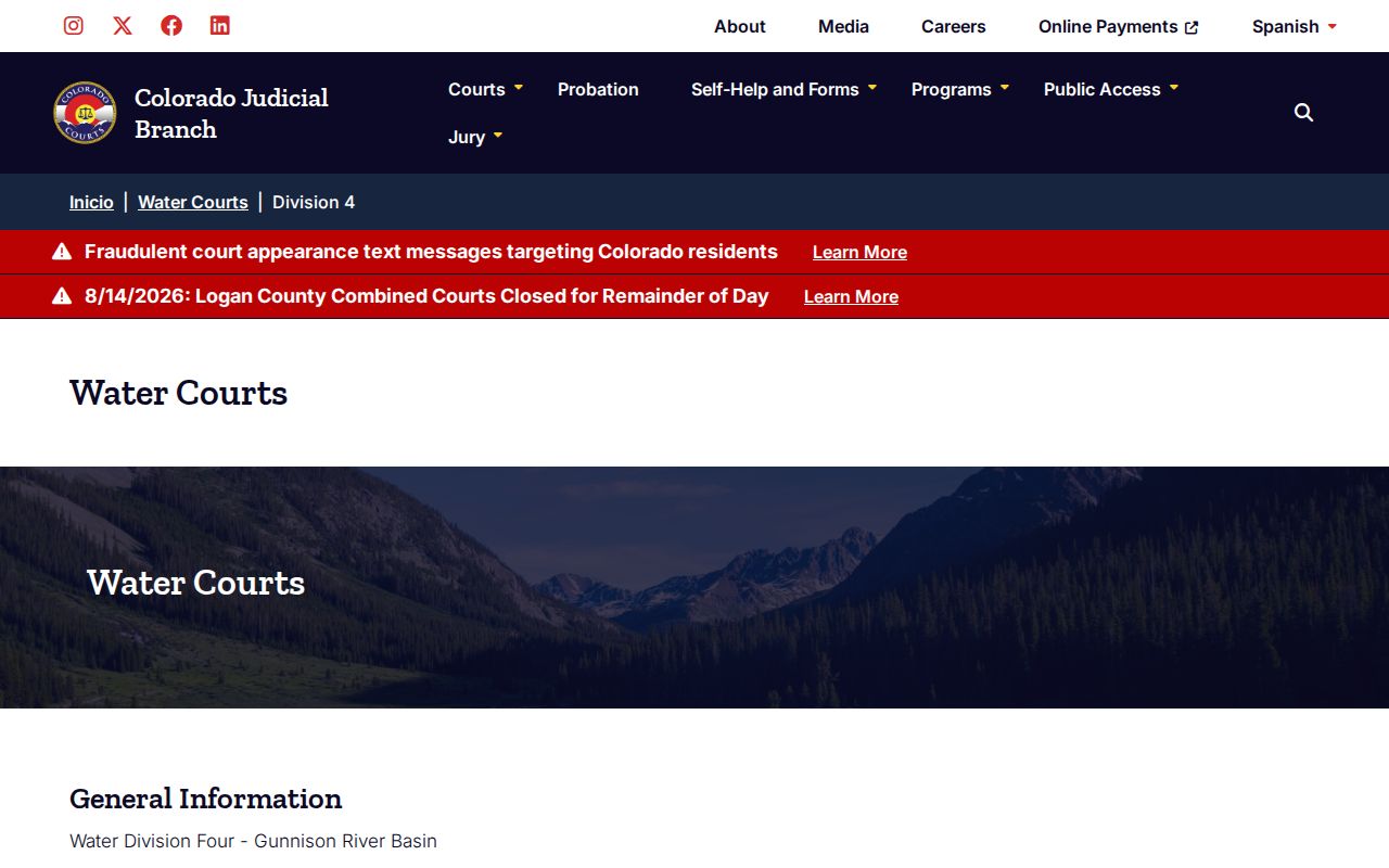 Hinsdale County civil docket Water Division 4 resumes